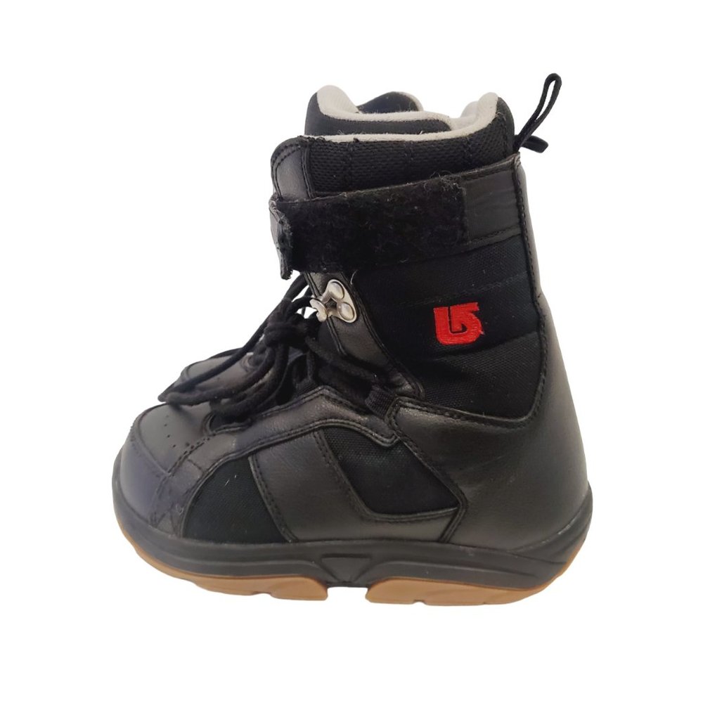 Burton Boy's Black Hook & Loop Ankle Winter Snowboarding Boots Size US 3